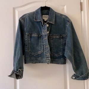 Vintage Perry Ellis cropped blue Jean jacket